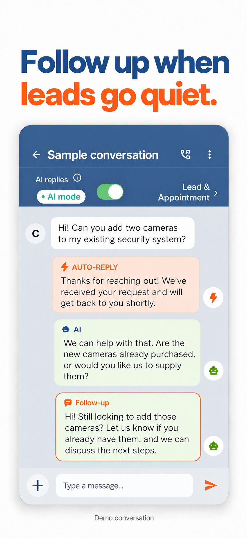 Smart Follow-Ups preview: a reminder based on the customer conversation